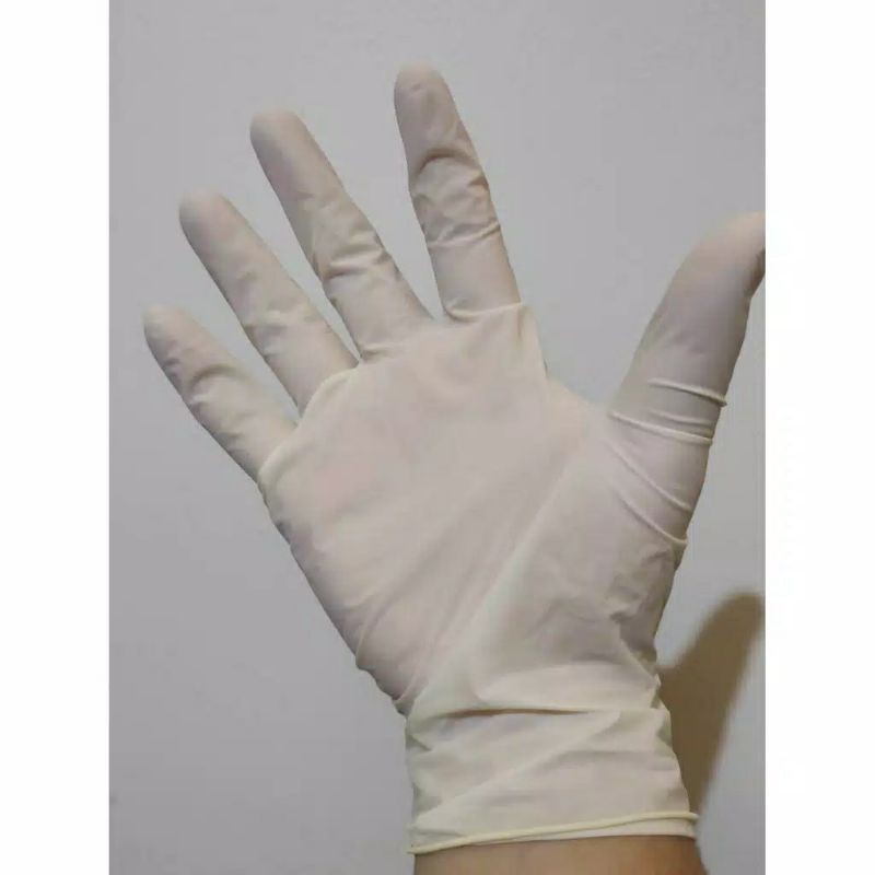 Sensi Sarung Tangan Latex Karet Medis Powdered Murah Terbaik Putih