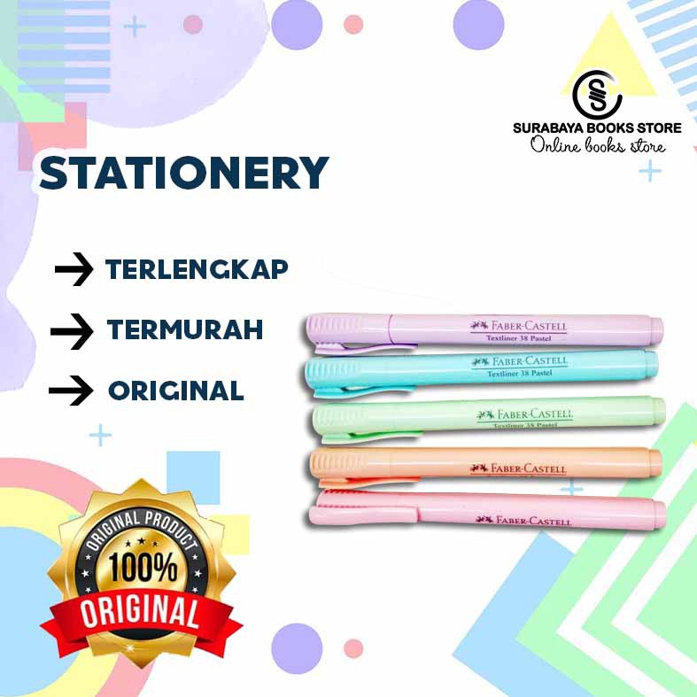 

HIGHLIGHTER TEXTLINER 38 / WARNA / PASTEL / ISI 4 FABER CASTELL PASTEL