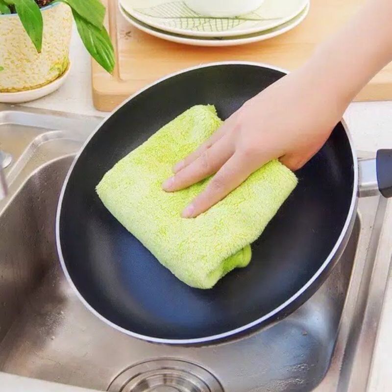 Lap Tangan Polos Bahan Handuk Microfiber Kain Lap Gantung Dapur Kamar Mandi