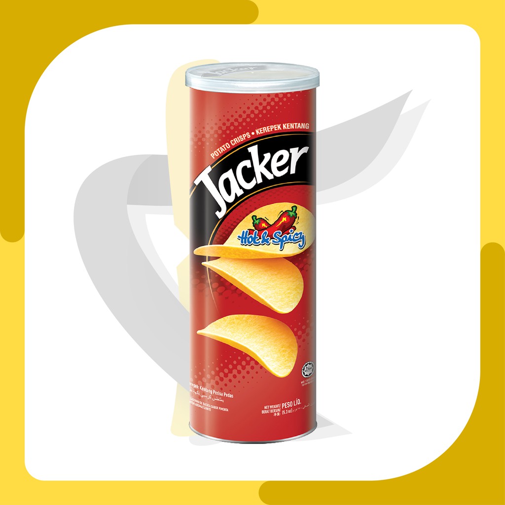 Snack Import Malaysia | Jacker Keripik Kentang/Potato Crisps Chips Hot & Spicy 110gr
