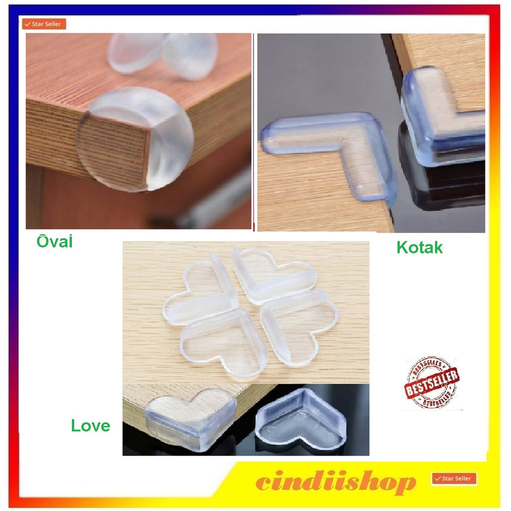 Pelindung sudut SIKU meja Oval KOTAK LOVE perabot silicon Pelindung sudut SIKU meja Oval KOTAK LOVE perabot silicon