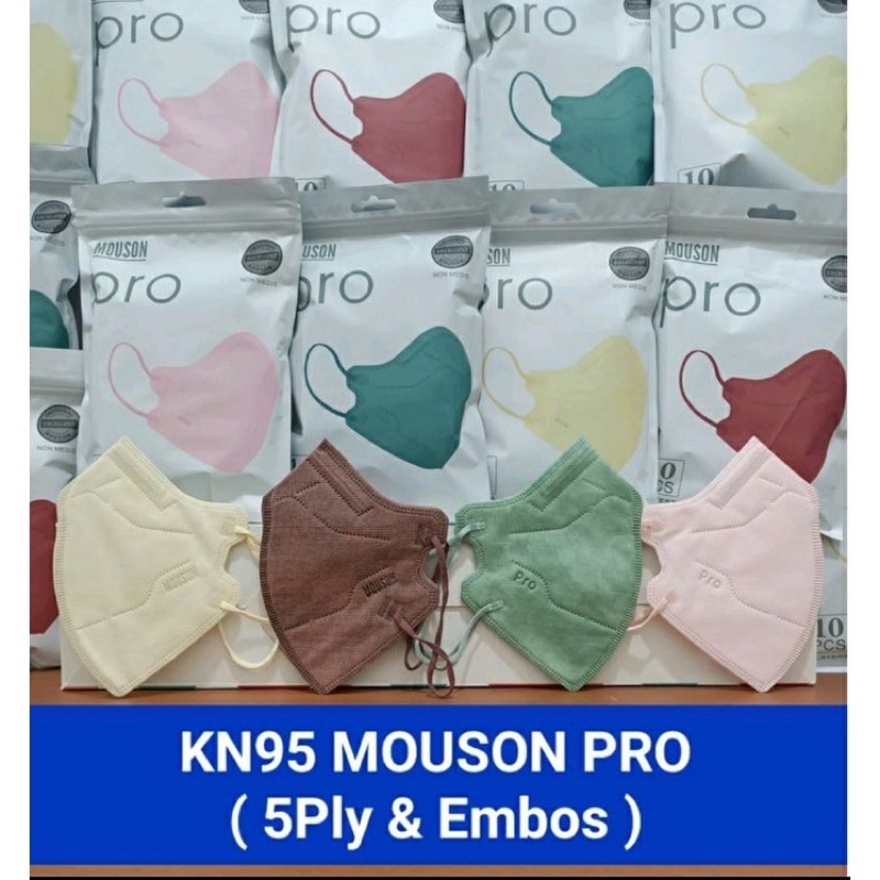 NEW!! KN95 MOUSON PRO 5Ply Embos 10pcs / KN95 MOUSON PRO
