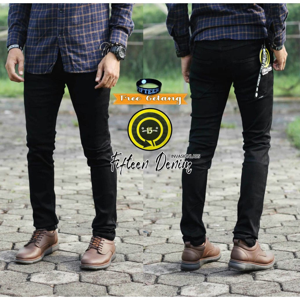 Terlaris ! Celana Jeans Panjang Pria/Cowo Skiny Semi Reguler Original FIFTEEN DENIM Murah dan Grosir