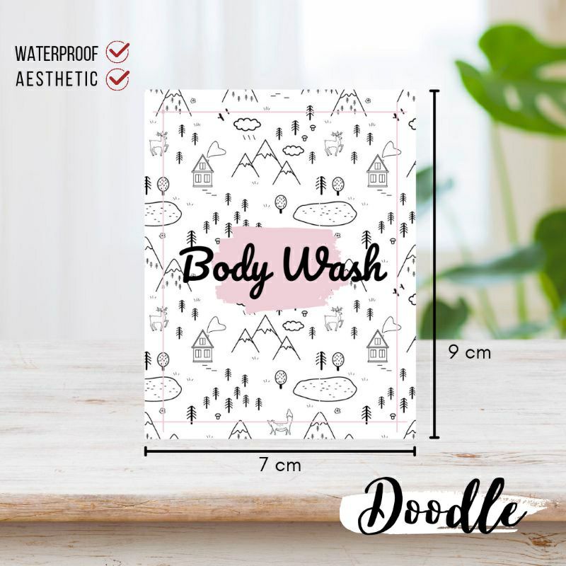 

Sticker Label Sabun Shampoo Conditioner Hand Soap Dish Soap Aesthetic Doodle