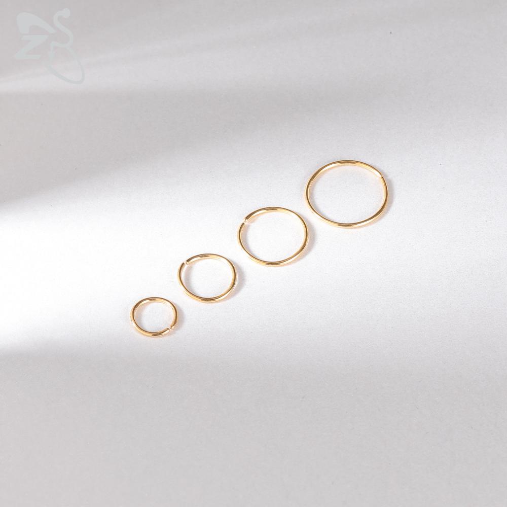 4-24pcs 6 / 8 / 10 / 12mm Cincin Tindik Hidung Bentuk C Bahan Stainless Steel