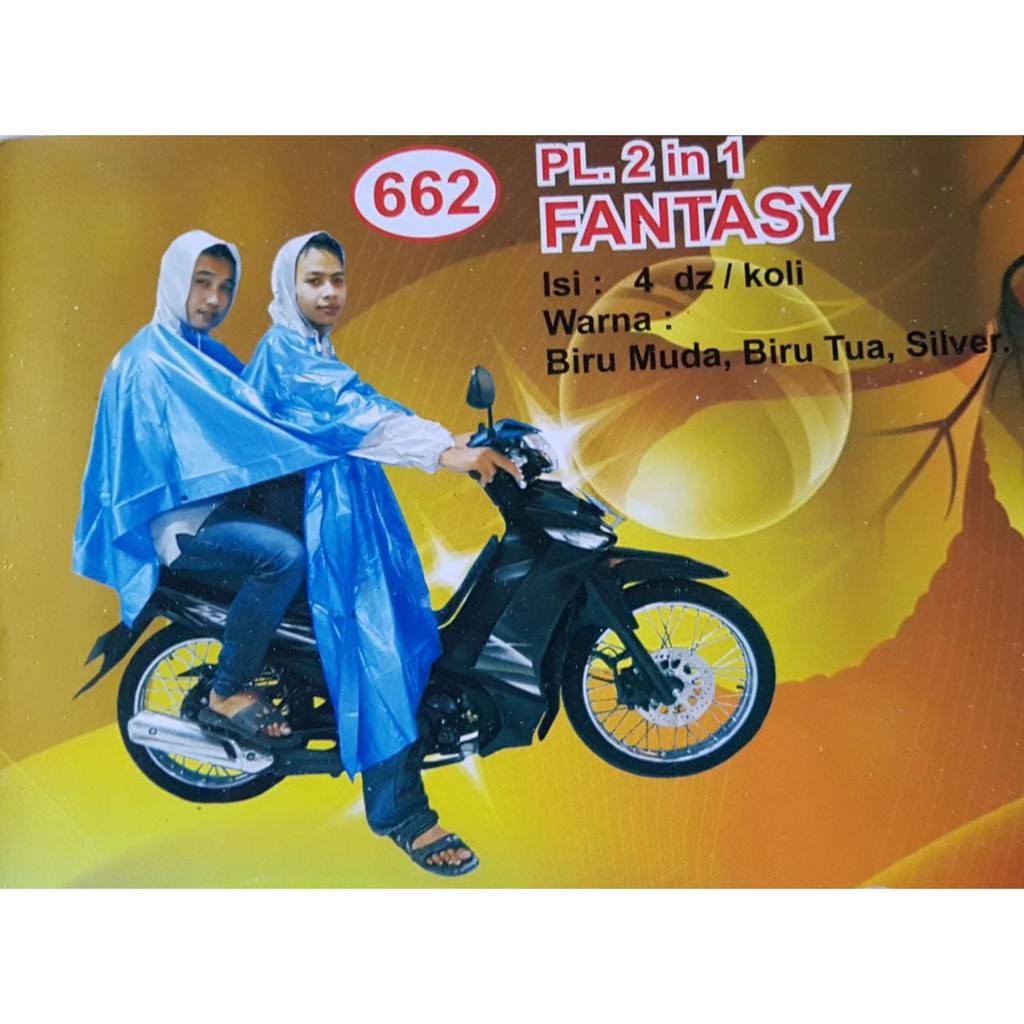 Jas hujan, MANTEL HUJAN PONCHO LENGAN 2in1 662 FANTASY DOLPHIN