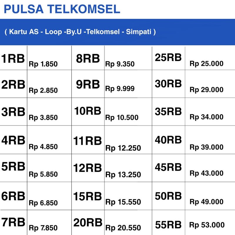 pulsa isat tsel xl axzis 10k 20k 30k