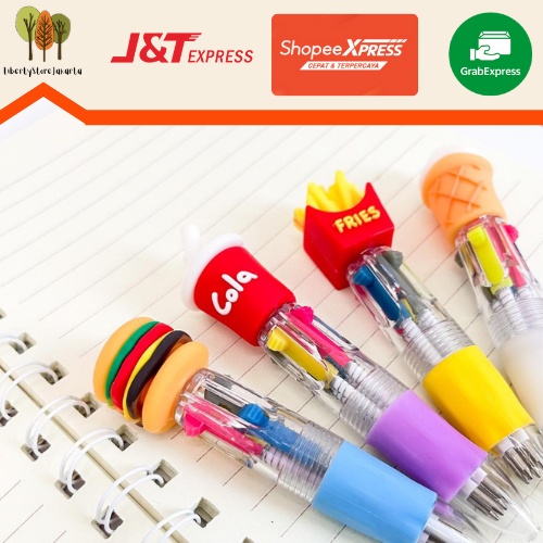 

Pulpen 4 Warna Burger Cola Fast Food Pena Pen Ballpoint 4 Warna Burger Kentang Cola Ice Cream Alat Tulis Sekolah