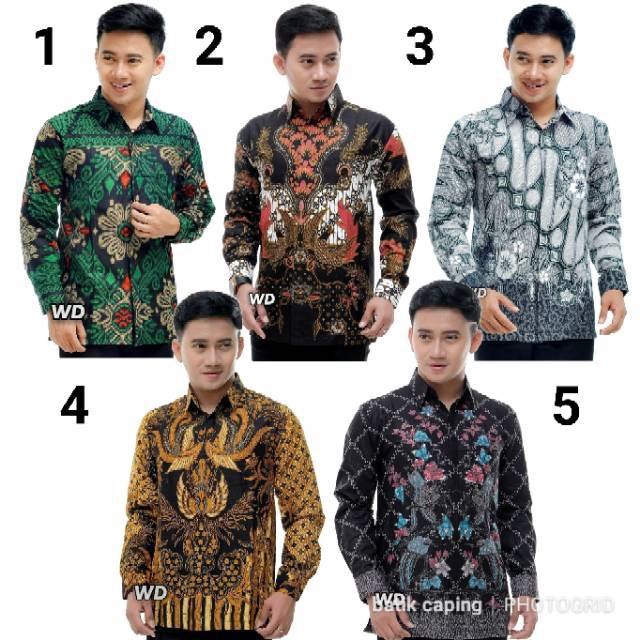 KEMEJA BATIK LENGAN PANJANG SOGAN SOLO PEKALONGAN JOGJA MOTIF CLASIK SIZE M L XL BAHAN KATUN HALUS 1