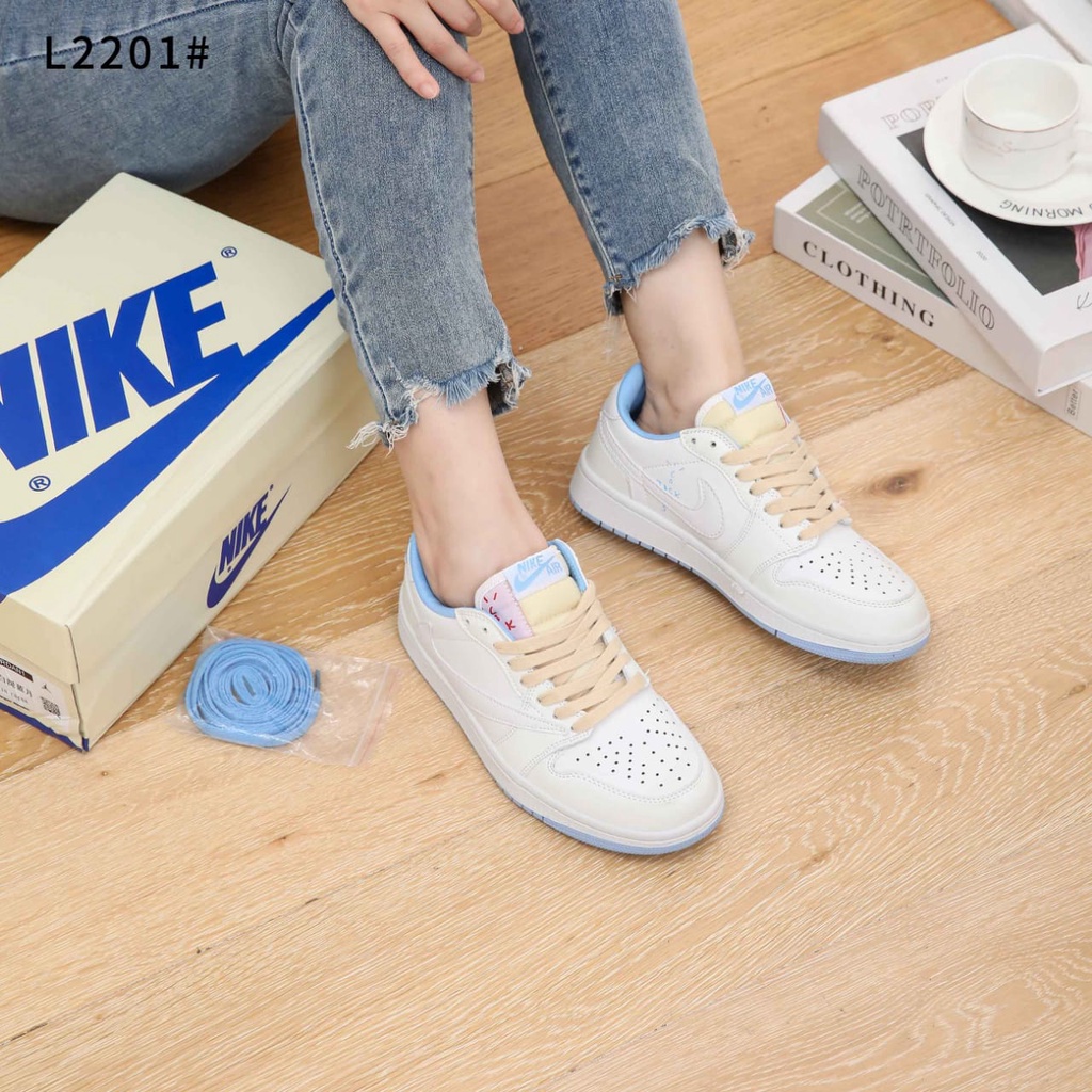 NK X J Air L2201 1 Low UV With Logo Woman Sneakers ( sepatu bs berubah warna )