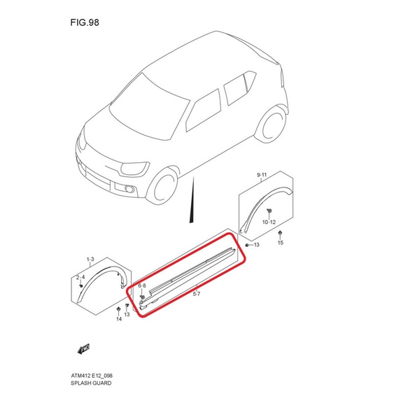 Guard Moulding Splash Spoiler Samping Suzuki Ignis New Ignis ASLI SGP!