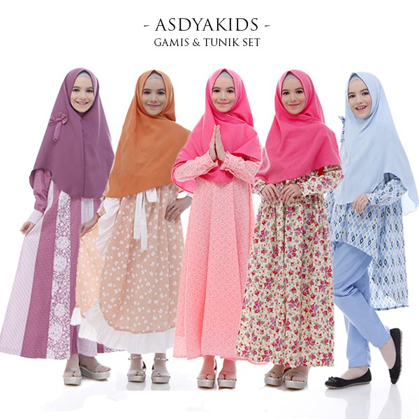 [Brandedbaby] BAJU MUSLIM ANAK PREMIUM SET HIJAB / TUNIK ANAK PEREMPUAN / GAMIS ANAK PREMIUM