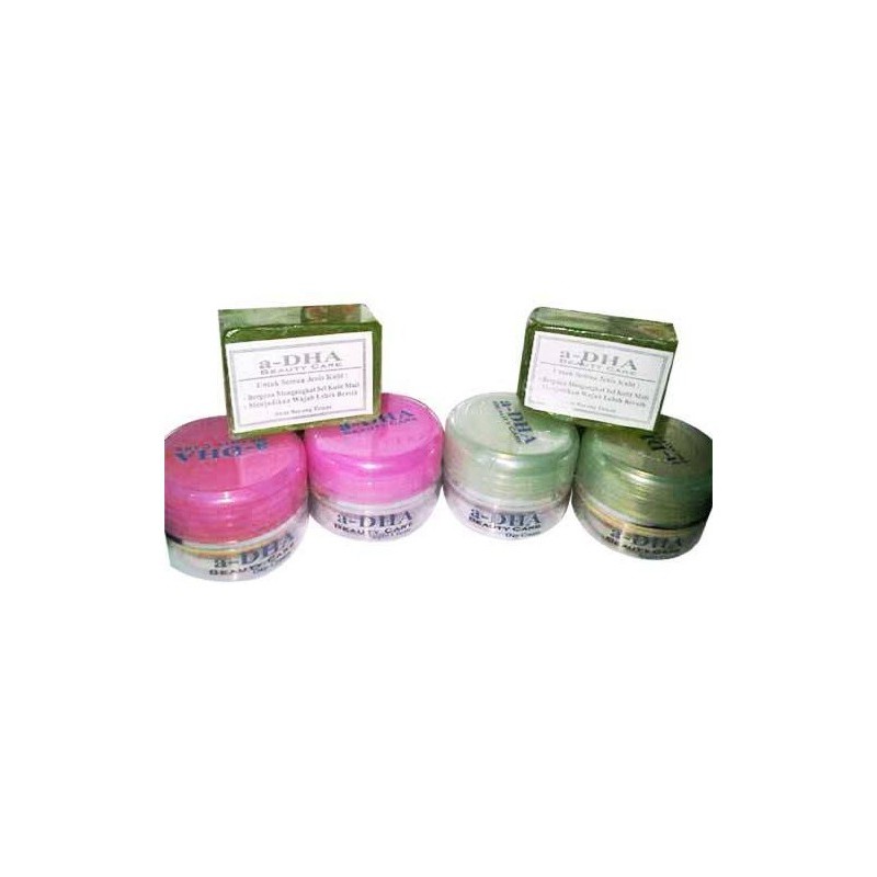 A-dha - Pink & Hijau Cream - Paket Pemutih Wajah Ekonomis