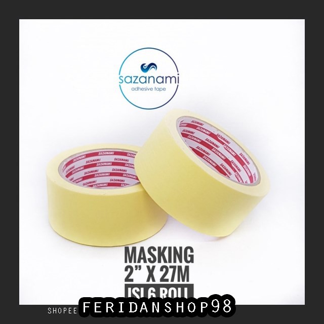 

BT841 LAKBAN KERTAS MASKING BEST TAPE 2" 48MM X 27M SAZANAMI TAPE ISOLASI KERTAS BY FERIDANSHOP98