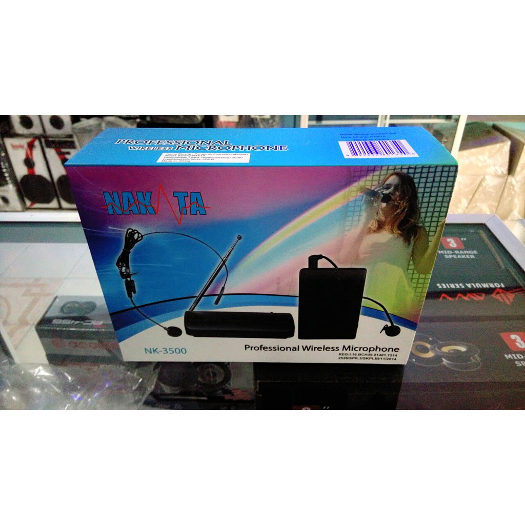 Mic wireless NAKATA 3500 DENGAN 2 JENIS MIC KEPALA JEPIT MURAH