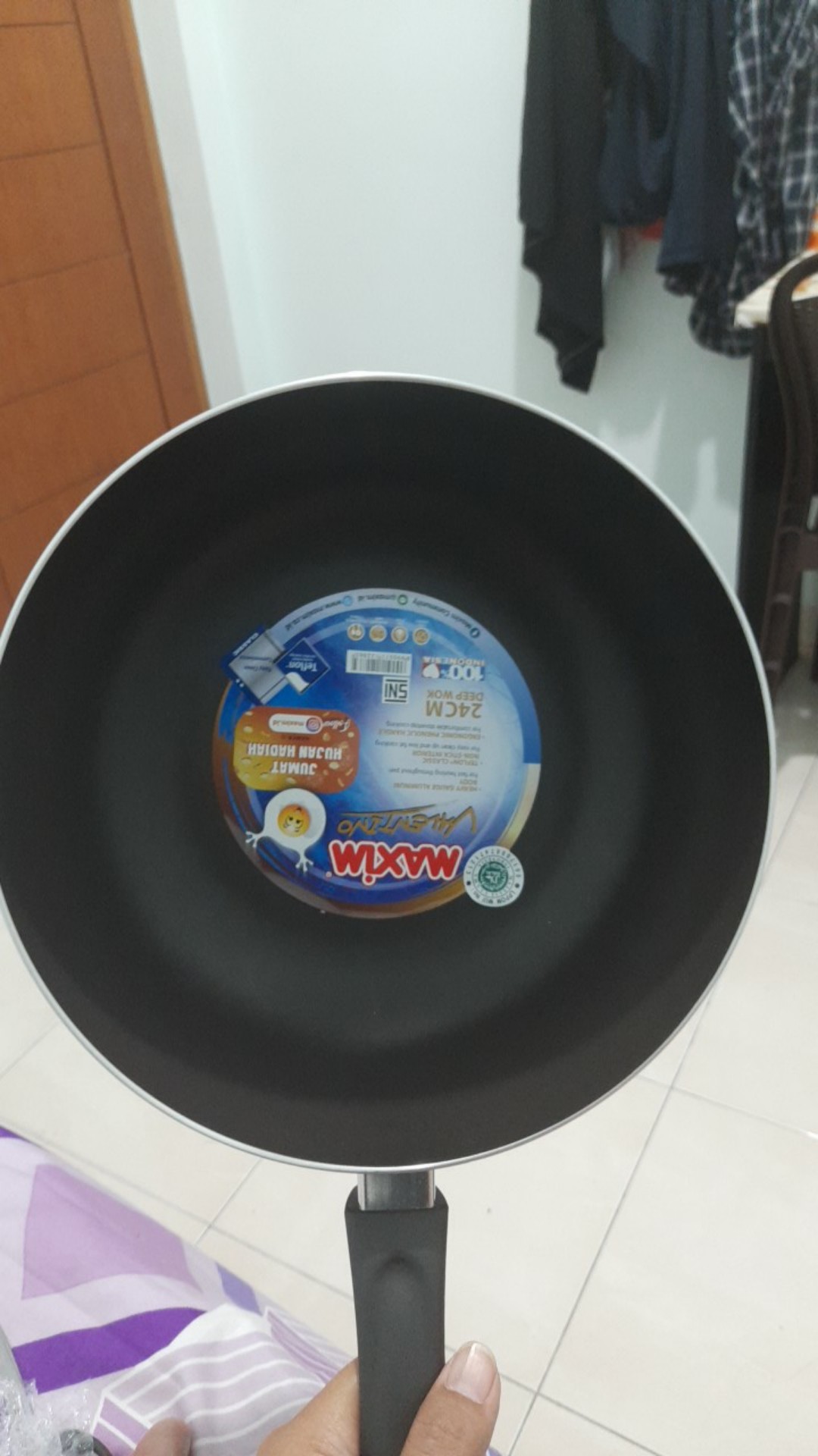 Teflon Fry Pan Valentino Maxim Deep Wok 24 Cm