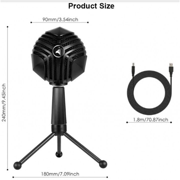 YANMAI GM-888 USB Wired Spherical Directional Condenser Microphone