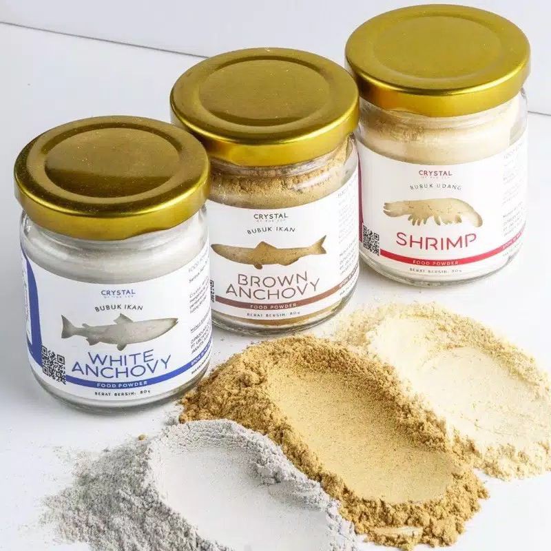 Crystal of The Sea White Anchovy / Brown Anchovy / Shrimp Powder / Gabus Powder (20 gr) / Seaweed Powder (10 gr)