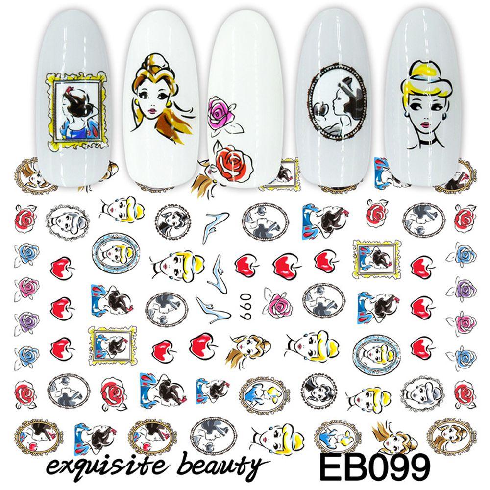 AUGUSTINA Agustina Kartun Stiker Kuku Putri Lucu Indah Nail Art Dekorasi Manicure Aksesoris Mermaid Duffy Anak Perempuan Mainan Anak Stiker