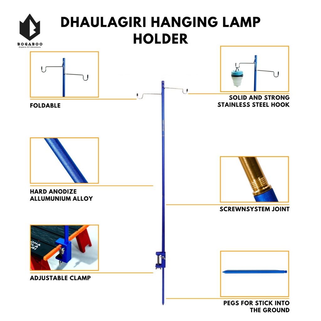 Dhaulagiri Hanging Lamp Holder - Tiang Lampu Tenda  - Cantolan Lampu Lentera - Gantungan Lampu