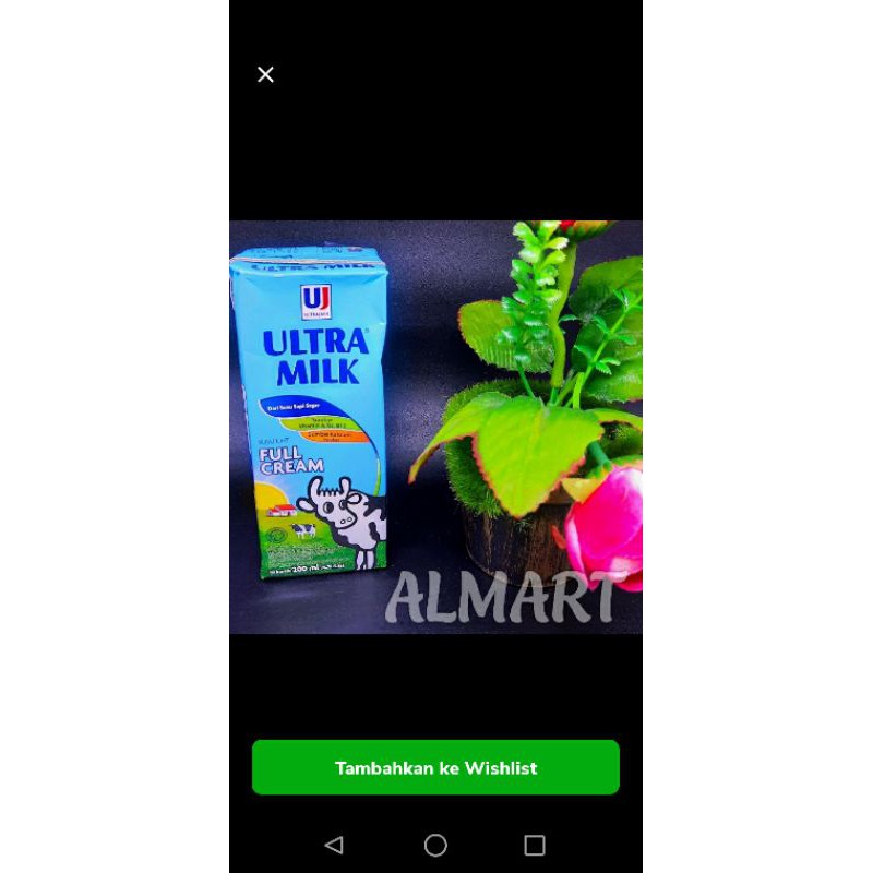 

susu ultra full cream 200ml