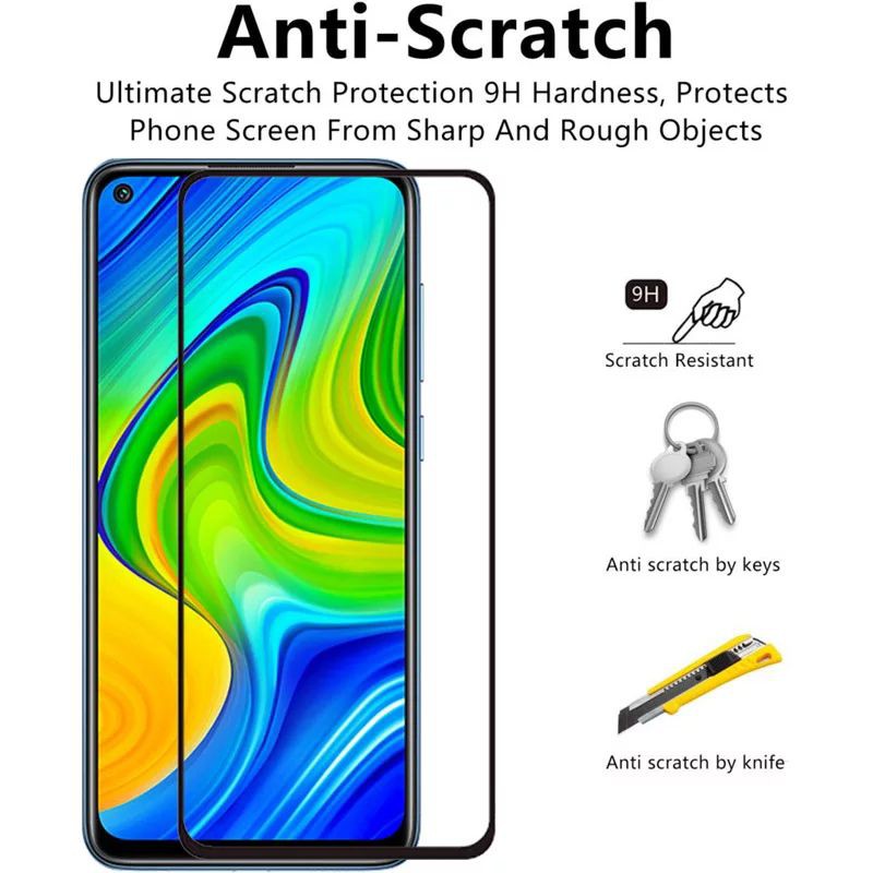 PREMIUM TEMPERED GLASS FULL LAYAR TG ANTI GORES KACA XIAOMI REDMI NOTE 9 NOTE9 SCREEN PROTECTOR