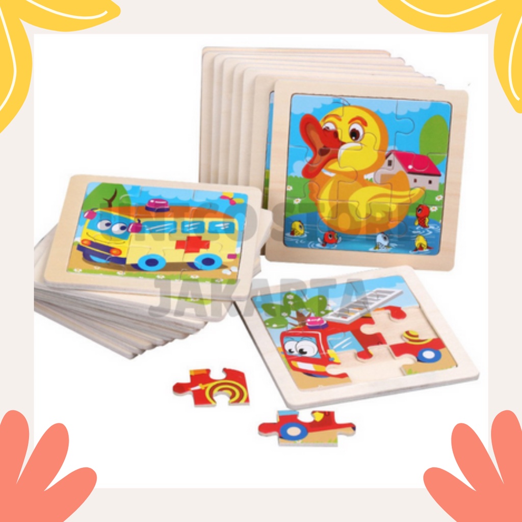 MINI WOODEN PUZZLE Anak Puzzle Kayu jigsaw puzzle Kubus Mainan Edukasi Murah