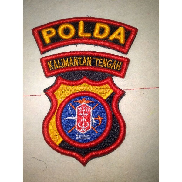 bordir POLDA KALTENG timbul, bet POLDA KALIMANTAN TENGAH timbul,