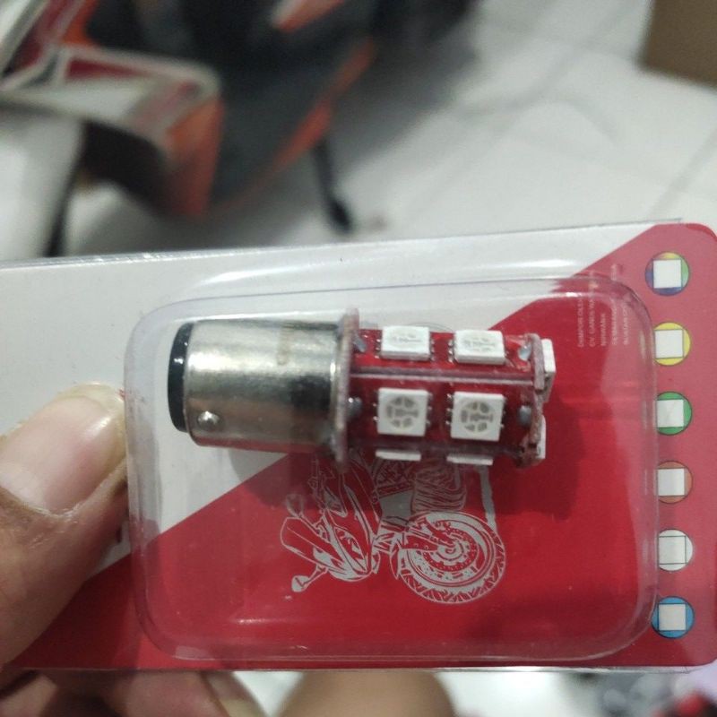 Lampu Led Rem stop 13 mata belakang strobo flash kedip bohlam rem led motor mobil kaki 2 dc 12 vl-Merah