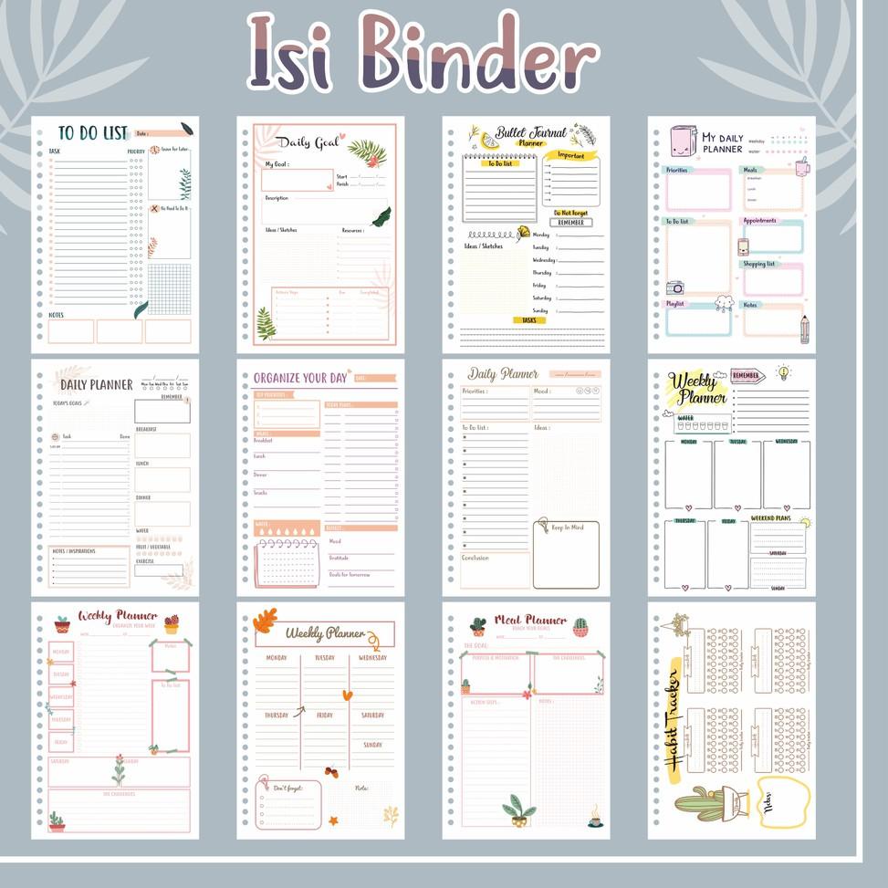 

げ 10PCS Isi Binder A5 & B5 Daily Planner / To Do List / Weekly Planner / Bullet Journal / Meal Planner ㊩