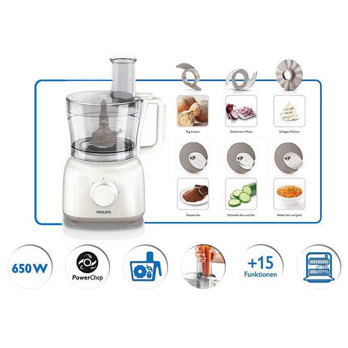 Philips HR7627 Food Processor - Putih