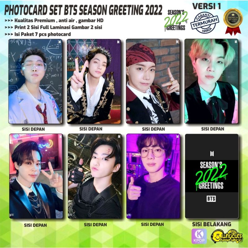 PHOTOCARD SET KPOP PREMIUM // BTS SEASON GREETING 2022