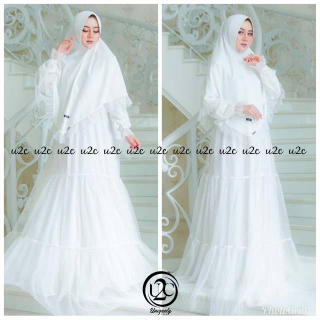 IKRIMAH IED SERIES/ Gamis putih mewah original by U2C