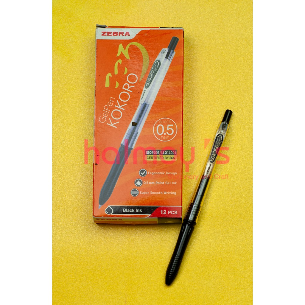 

PULPEN CAIR / GEL ZEBRA KOKORO 0.5 MM FINE HITAM / BLACK ( PER PCS/ 1 biji )