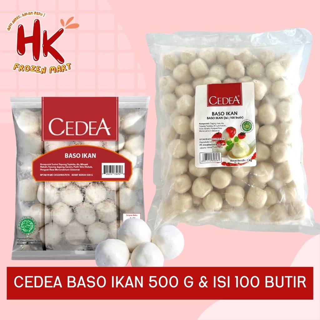 

Cedea Baso Ikan 500 g & 100 pcs / bakso kuah suki / baso bakar / HK Frozen Mart