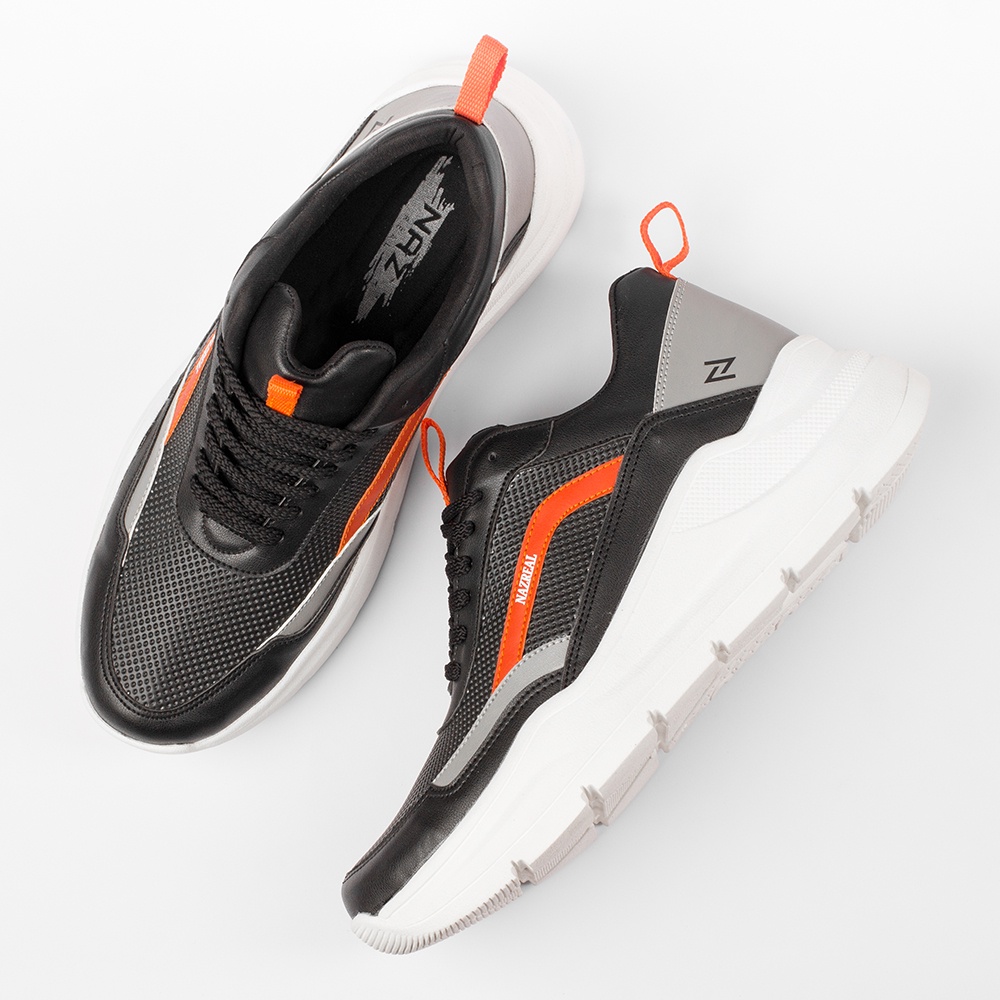 BELDIQ BLACK |ManNeedMe x NAZ| Sepatu Sneakers Pria Casual Shoes JAHIT SOL PREMIUM