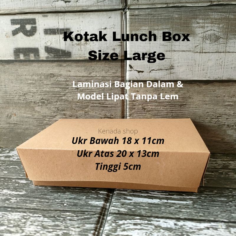 

Lunch Box Paper Coklat Size Large - FoodGrade Kotak Makanan Takeaway-Harga per 50pcs