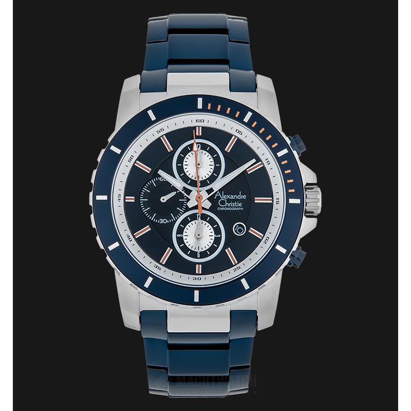 Alexandre Christie AC 6141 MC BTUBU Men Dual Tone Dial Blue Stainless Steel Strap