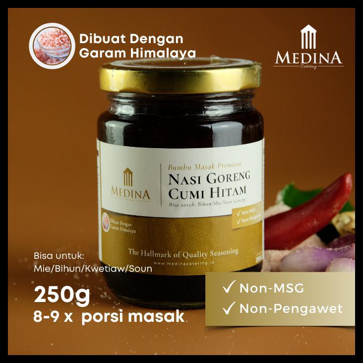 

C8R6 BUMBU INSTAN NASI GORENG CUMI HITAM PREMIUM (250GR) - MEDINA CATERING ULEE