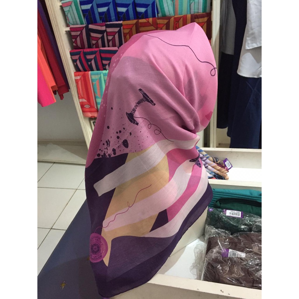 jilbab segi empat mezora malayu pink
