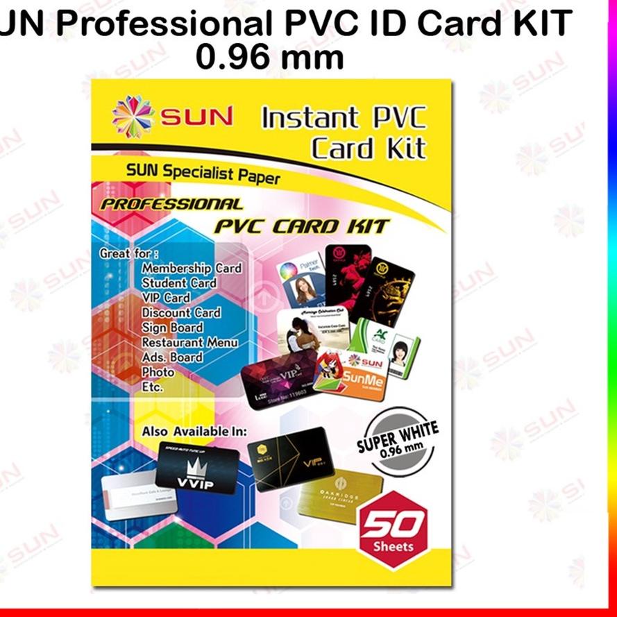 

Terbaik! Kertas PVC ID Card A4 - SUN PVC ID Card Super White 0.76, 0.96 Isi 50 Lembar = 500 Card ( Support epson/canon/hp/brother ori/dye/pigment/art paper ink - 664, 003, 673, 790, 810, BT5000, GT51 52, dll) 이