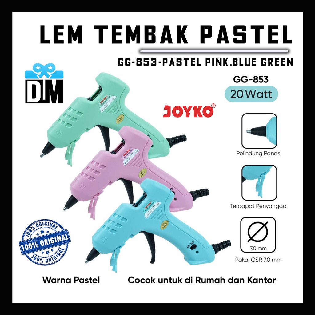 

Glue Gun Lem Tembak PASTEL Kecil Original Joyko Jepang Hot Melt Mini