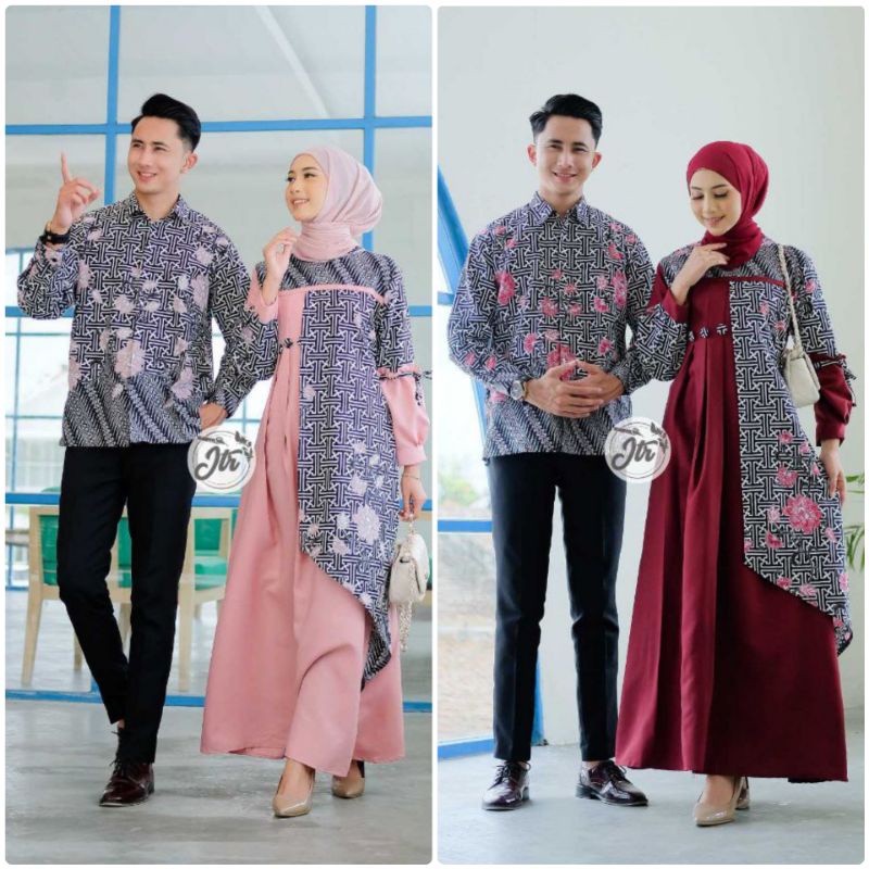 BAJU BATIK COUPLE MODERN SARIMBIT BATIK COUPLE GAMIS BATIK COUPEL COUPLE COPEL PASANGAN MAURA