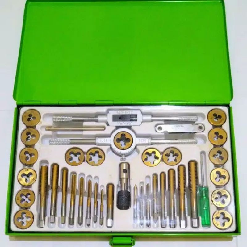 Tap set 40 pcs tekiro tap dan dies set dies set 40 pcs senai tap tekiro tap senai set alat senai tek