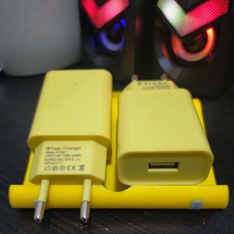 BATOK CHARGER MACARON 3.1A AMPER ADAPTER FAST CHARGER ADAPTER CHARGER KUALITAS BAGUS  MURAH