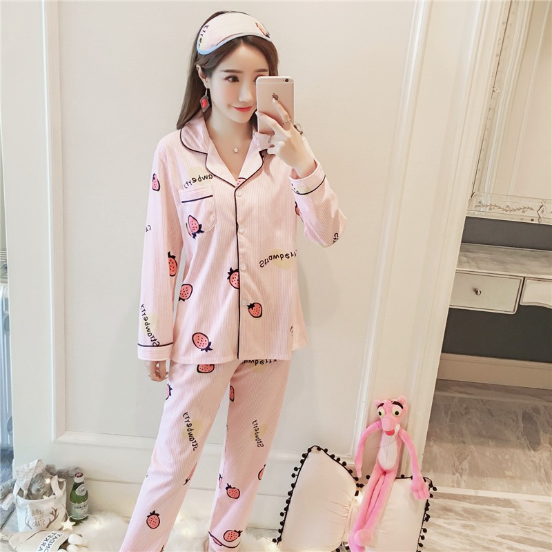 Baju tidur piyama lengan panjang wanita bahan import murah BTB009