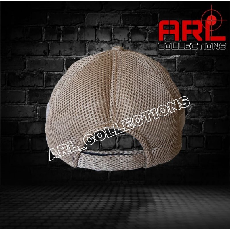 topi jala army double mes cream tua / topi jaring velcro tactical