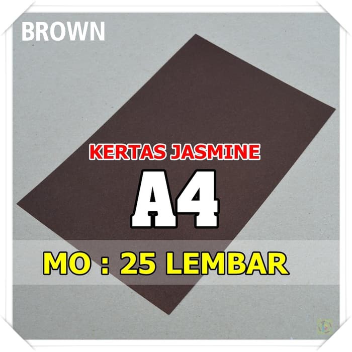 

Dijual Kertas Karton Jasmine / Paper Flower A4 BROWN COKLAT TUA Murah