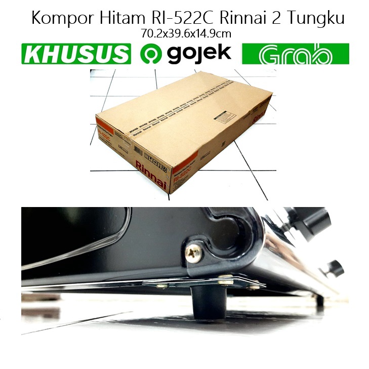 Kompor Hitam RI-522C Rinnai 2 Tungku