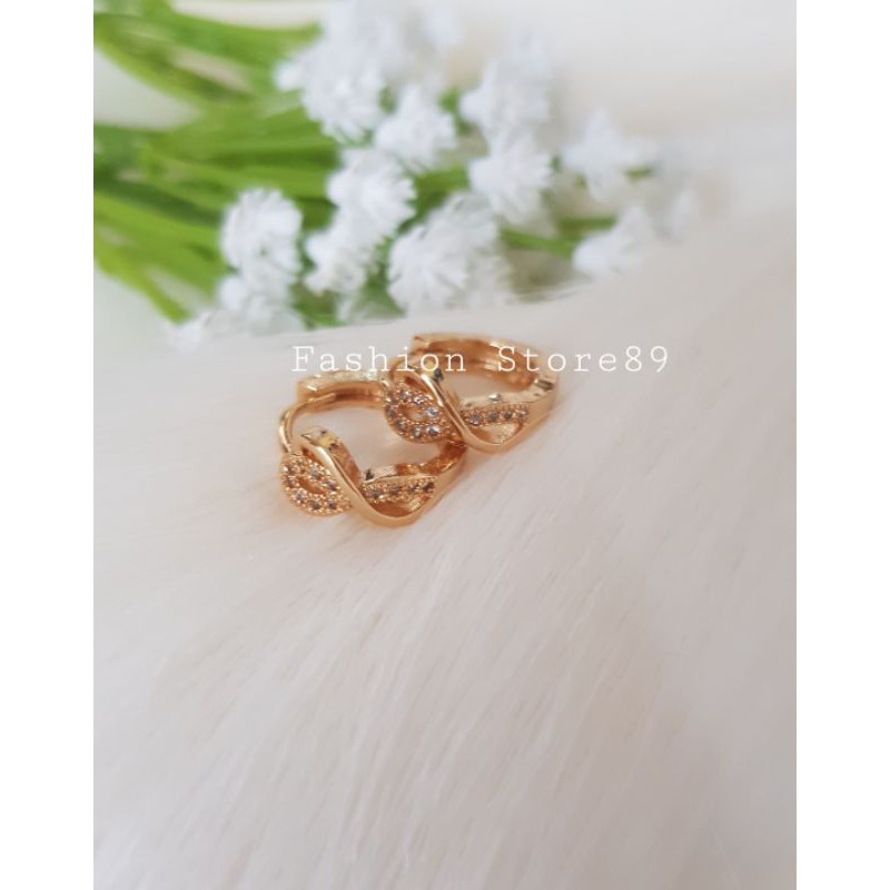 Ready bestseller Anting Xuping import Invinite love Fashion perhiasan lapis emas 18k xuping